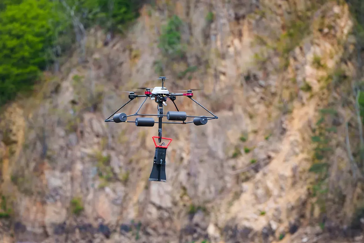 F4F autonomous waterproof drone landing on a boat