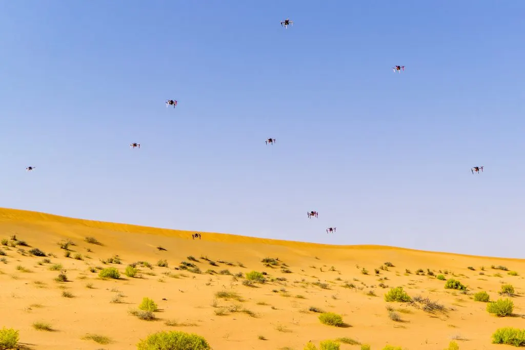 UAV Swarm in desert