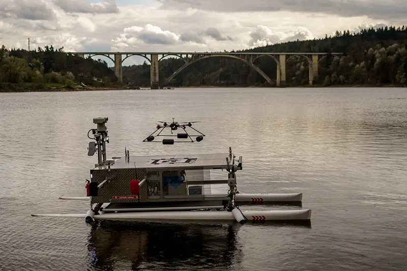 Waterproof Drone landing on boat